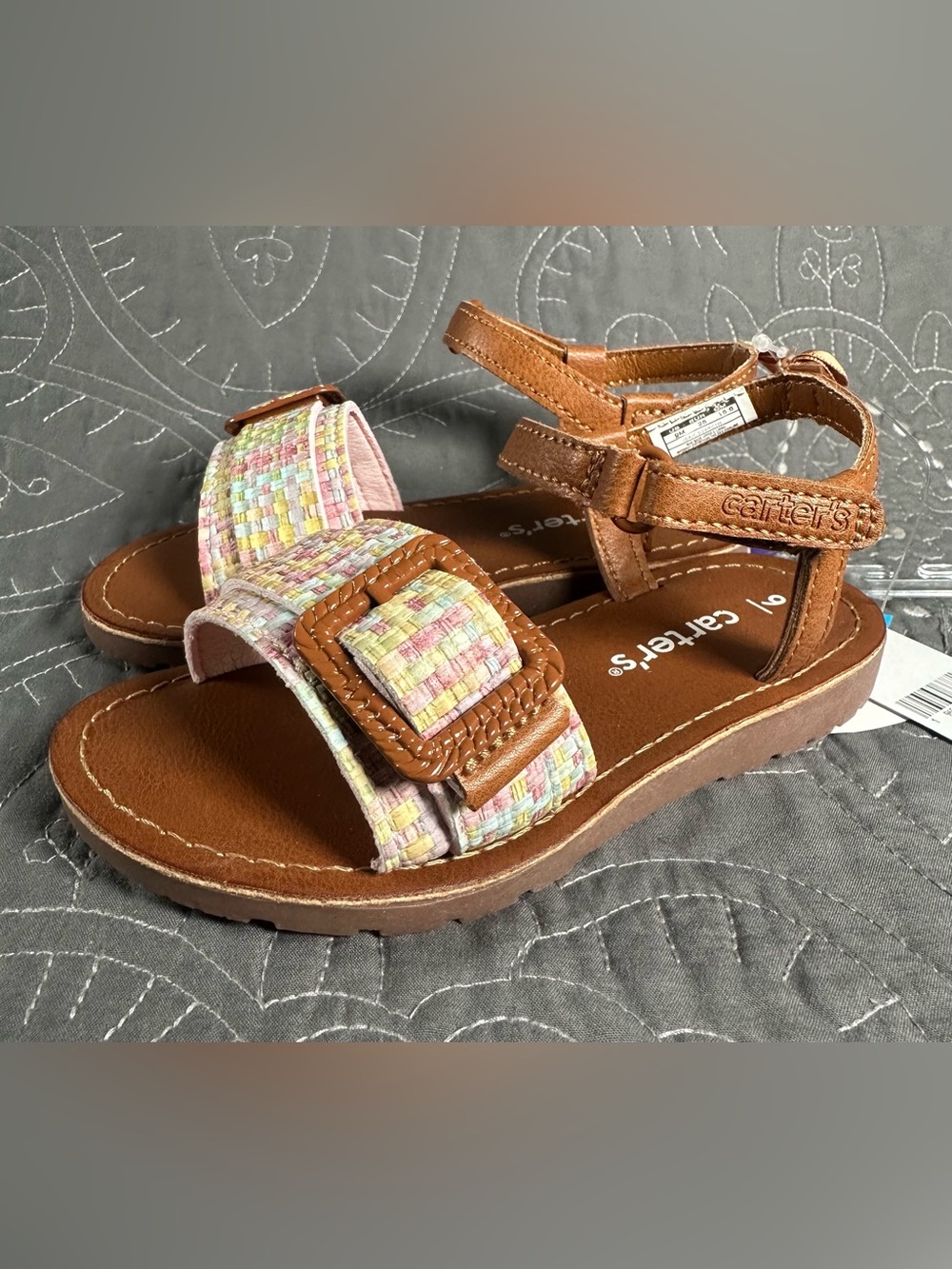 Carters Toddler Girls Brown/Multi Isa Sandals NWT Size Toddler 9
